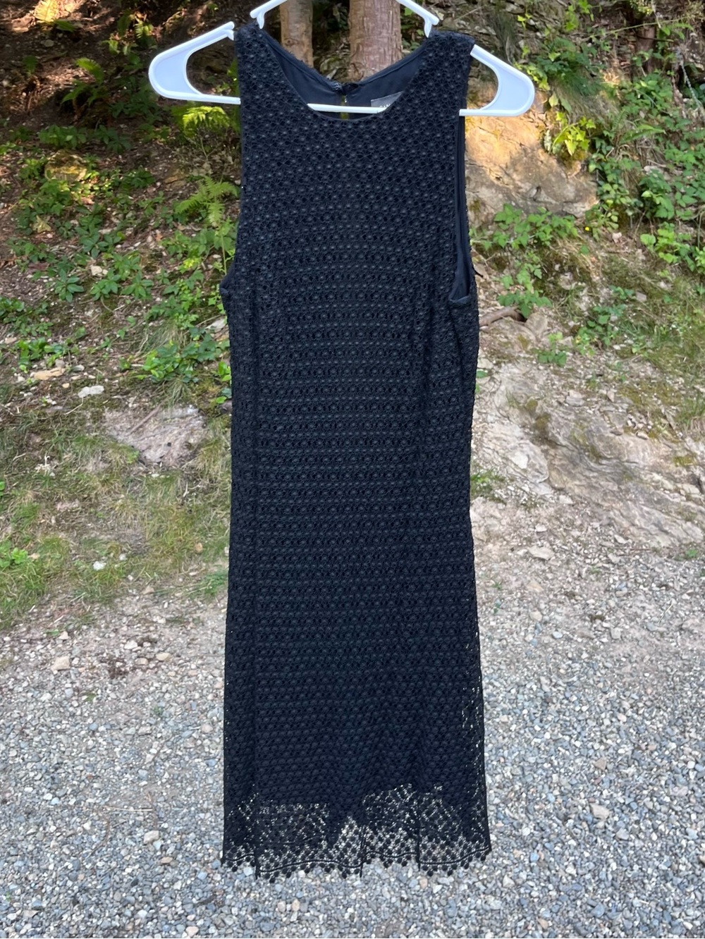 Banana Republic Sleeveless Slip Lace Black Cocktail Dress Lined 8